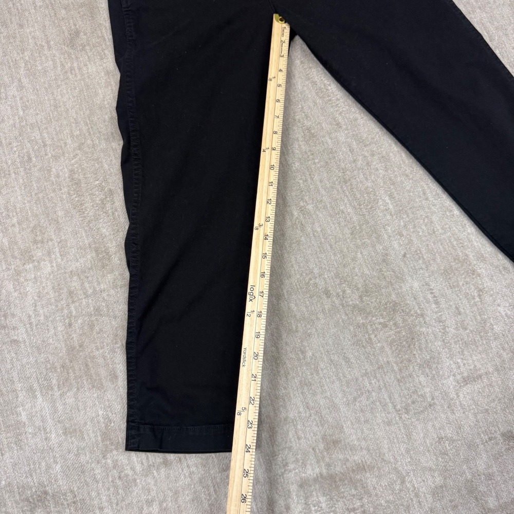 Sundry Black Tie Waist Tapered Trousers High Rise Cotton Blend Pants Size 26 - Picture 8 of 10